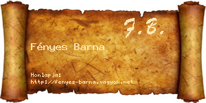 Fényes Barna névjegykártya