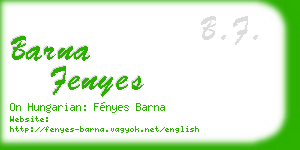 barna fenyes business card